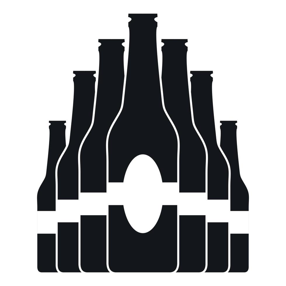 conjunto de botellas icono negro vector