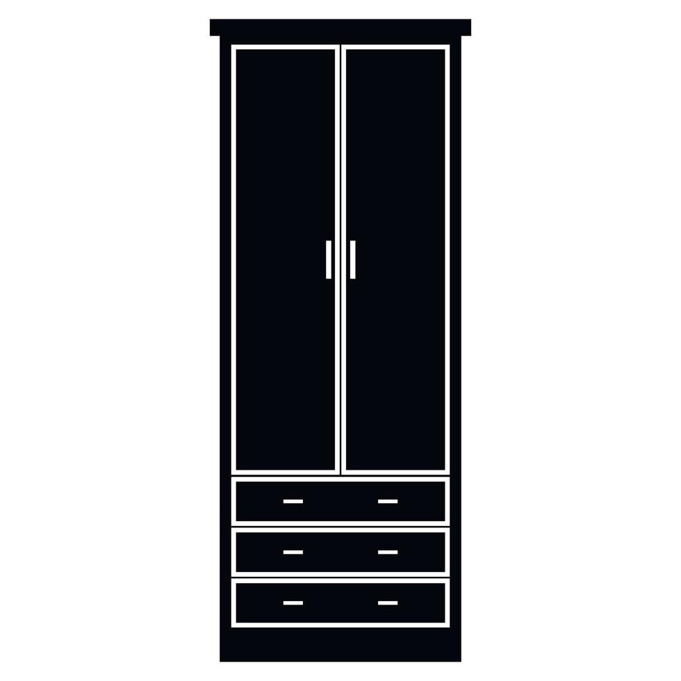 Cupboard wardrobe simple icon vector