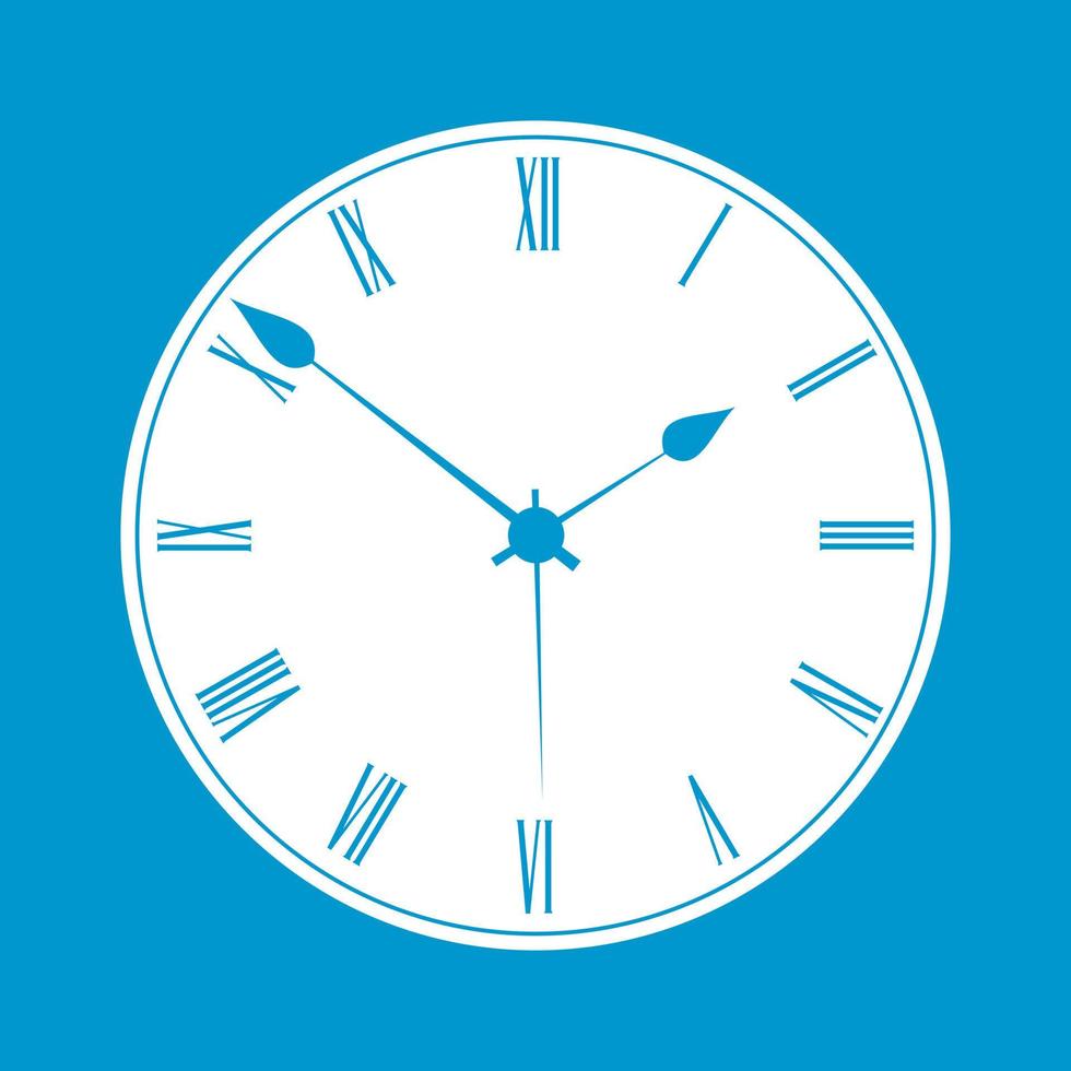 Clock white icon vector