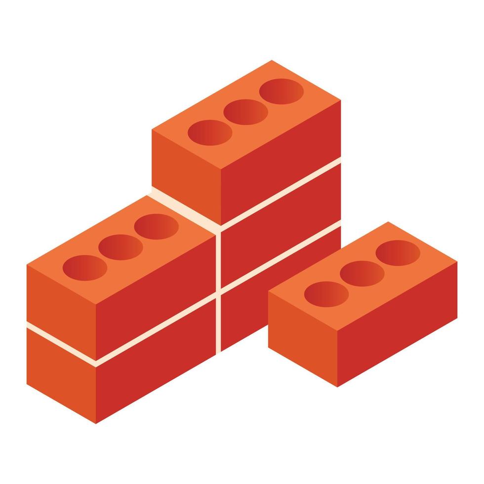 Bricks isometric 3d icon vector