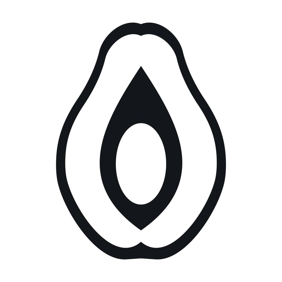 Cut pear simple icon vector