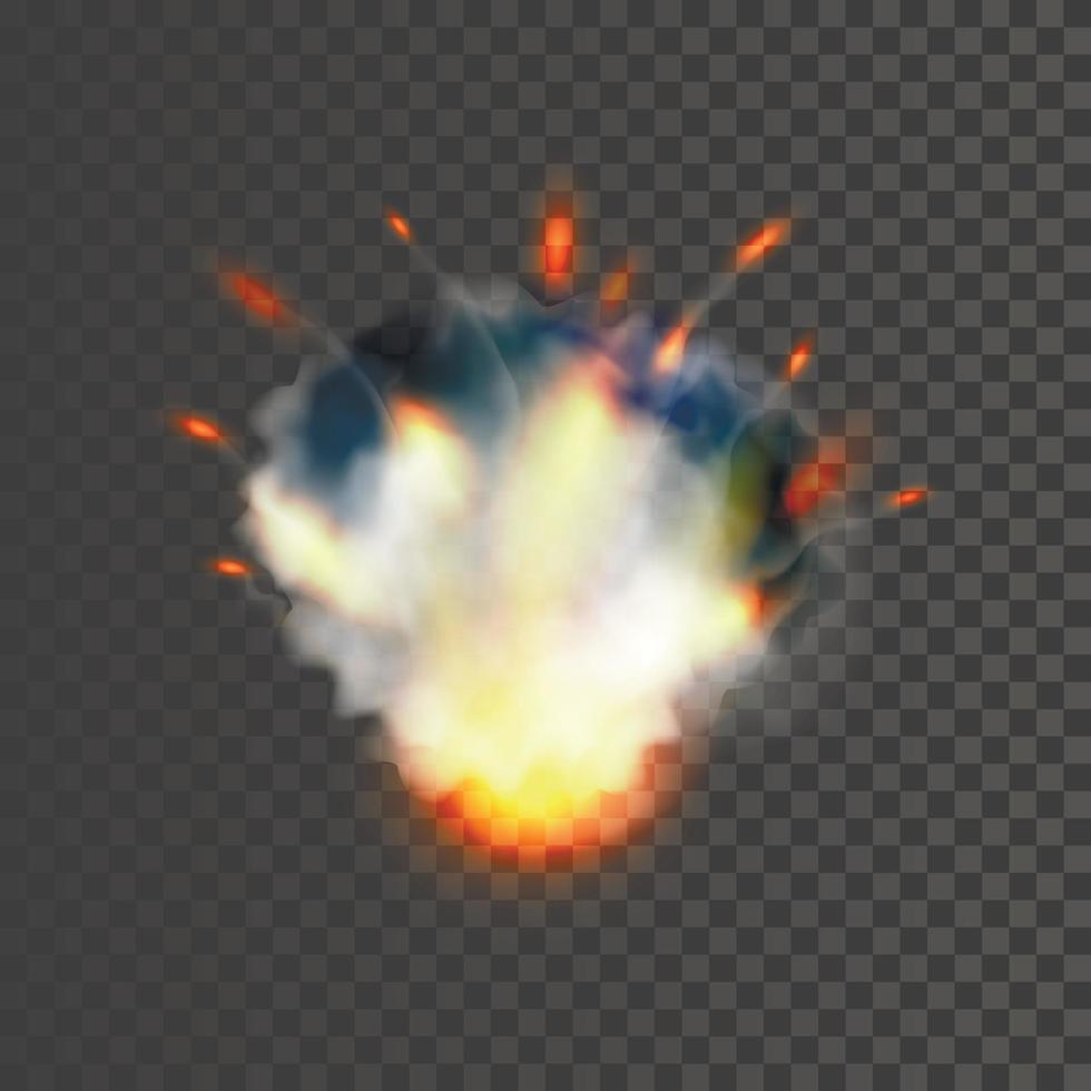 Realistic explosion symbol vector