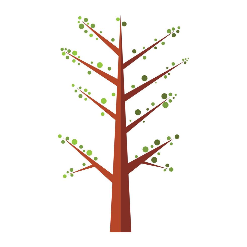 icono plano de árbol de primavera vector