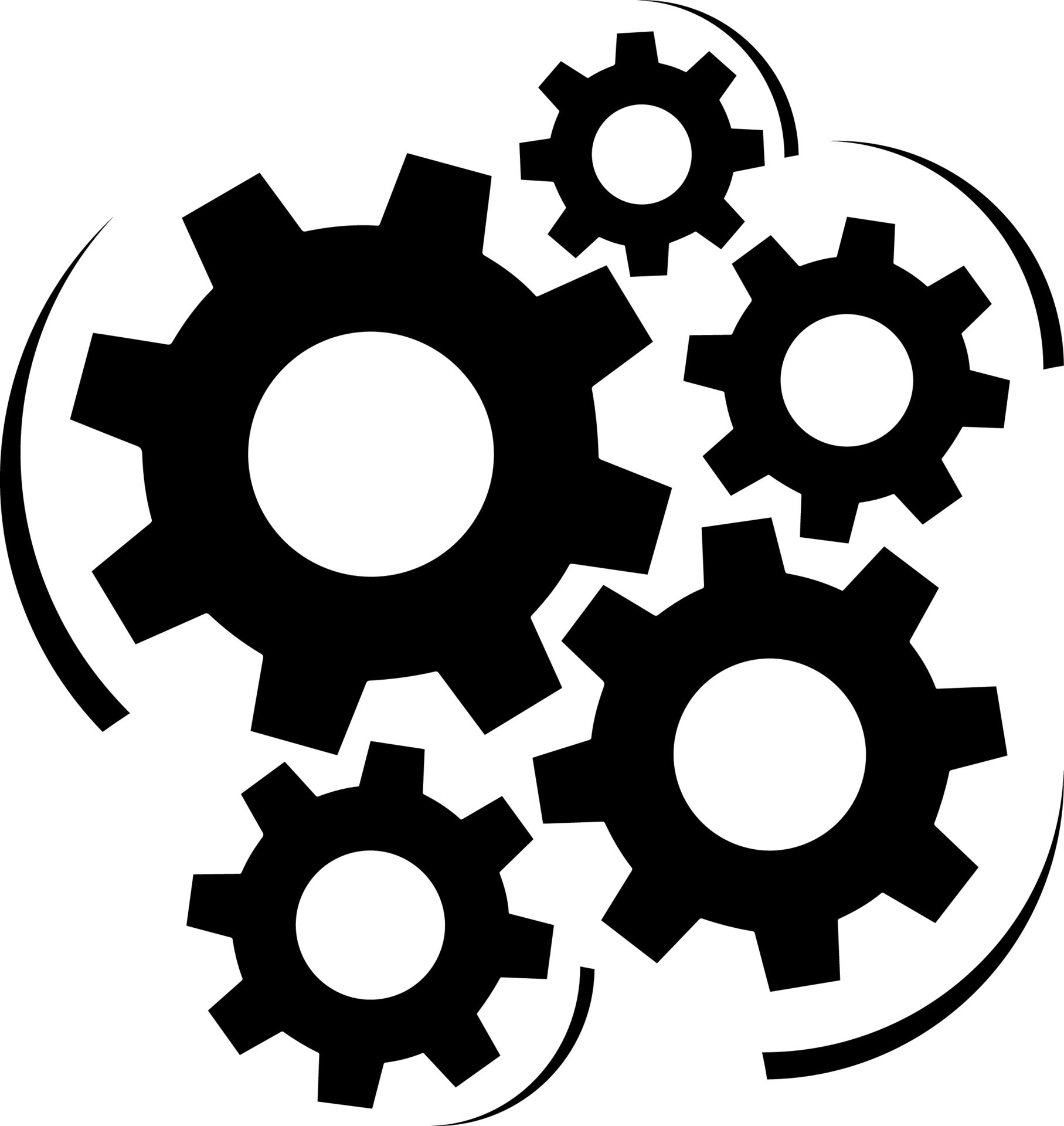 Gears and cogs vector illustration in black and white styles 14022326