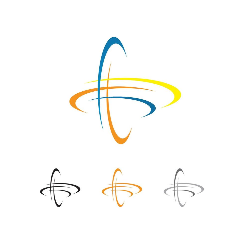 set of satellite web rings orbit planet logo tech design concept Vector illustration