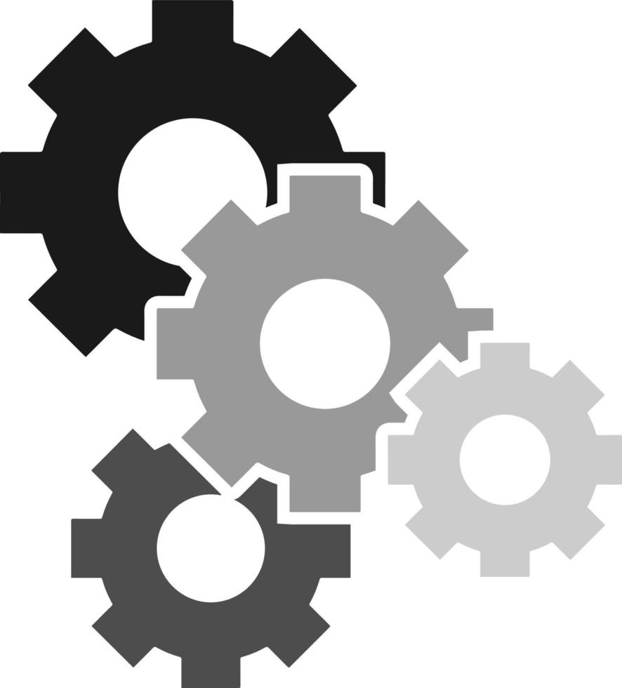 Gears and cogs vector illustration in black and white styles 14022344