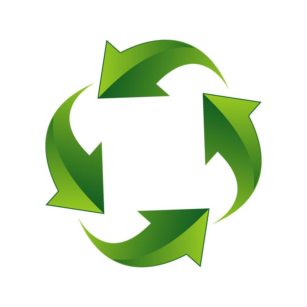 concepto creativo de ilustración vectorial de diseño de logotipo de reciclaje 3d vector