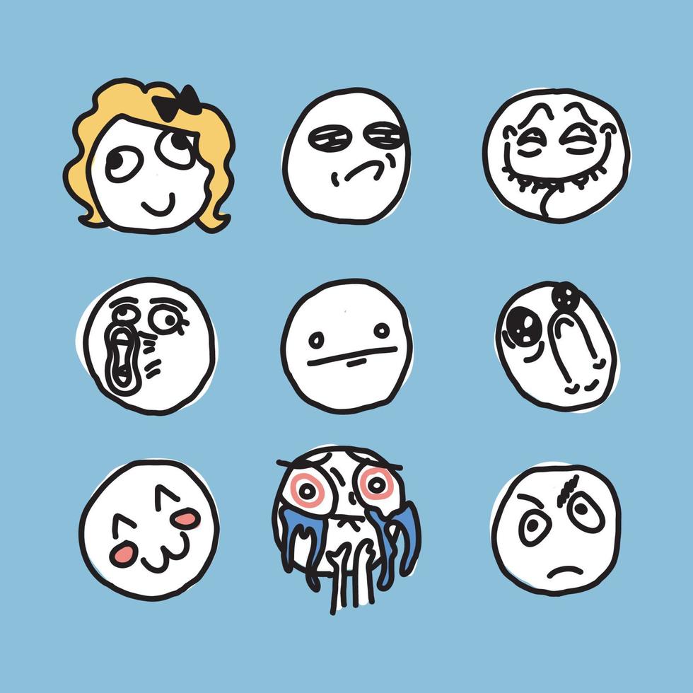 Meme Doodled Faces 14022427 Vector Art at Vecteezy