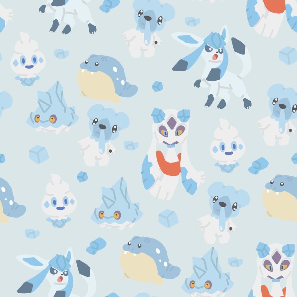 Ice Pokemon Pattern vector