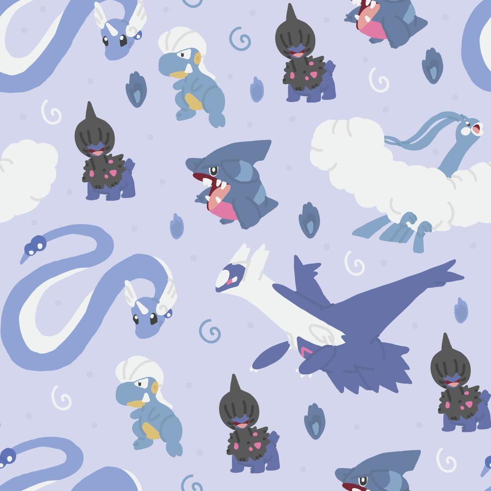 Dragon Pokemon Pattern vector