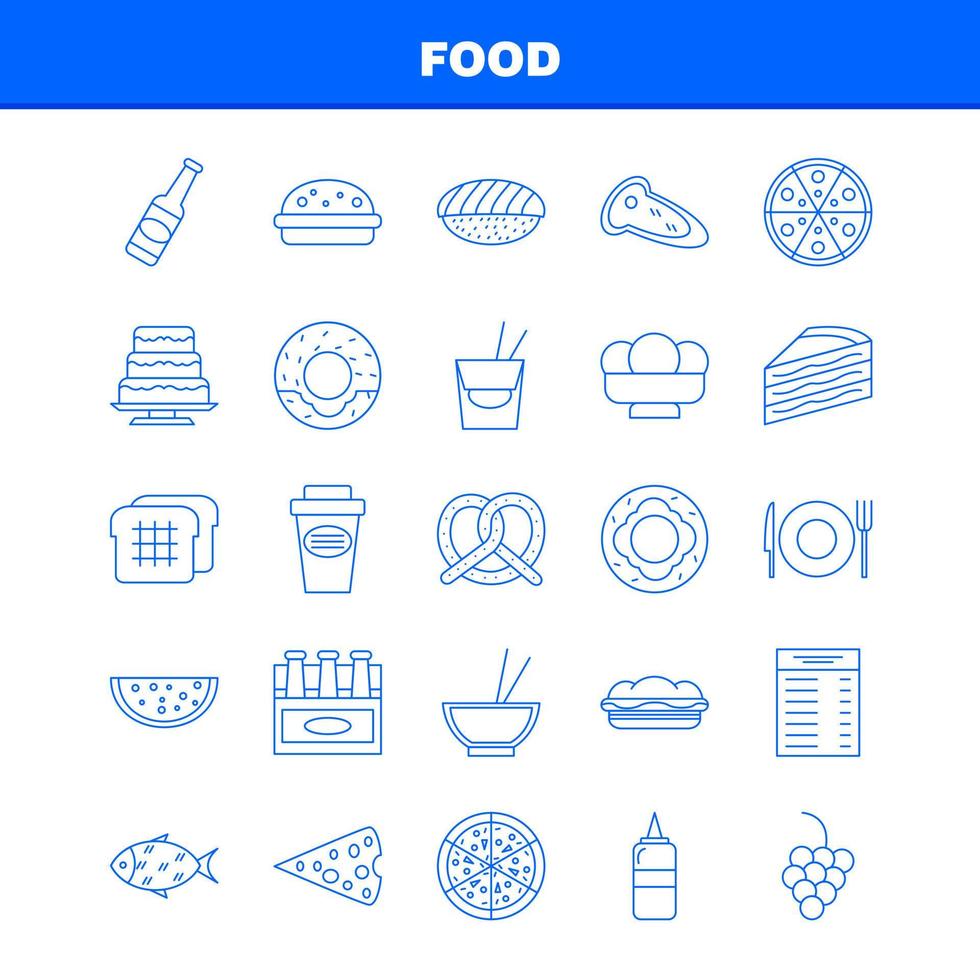 Food Line Icon for Web Print and Mobile UXUI Kit Such as Glass Food Drink Cup Burger Eat Food Fast Pictogram Pack Vector