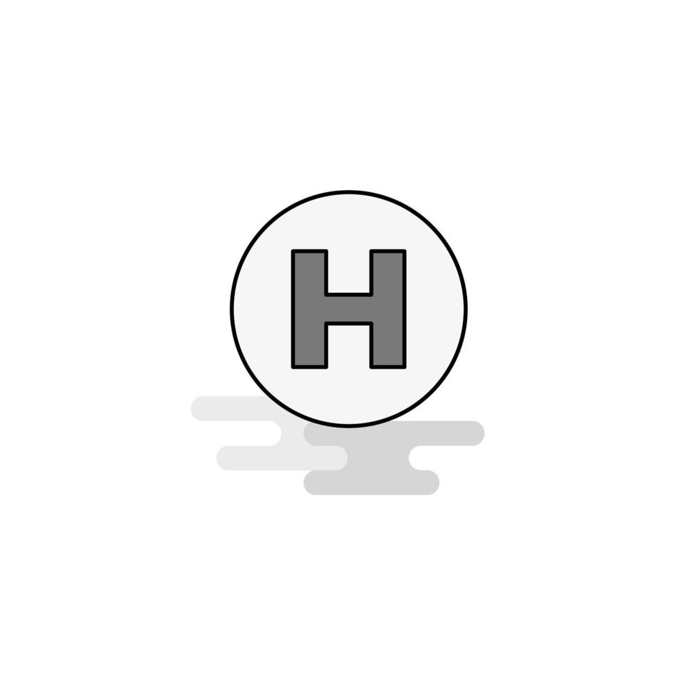 Hospital Web Icon Flat Line Filled Gray Icon Vector