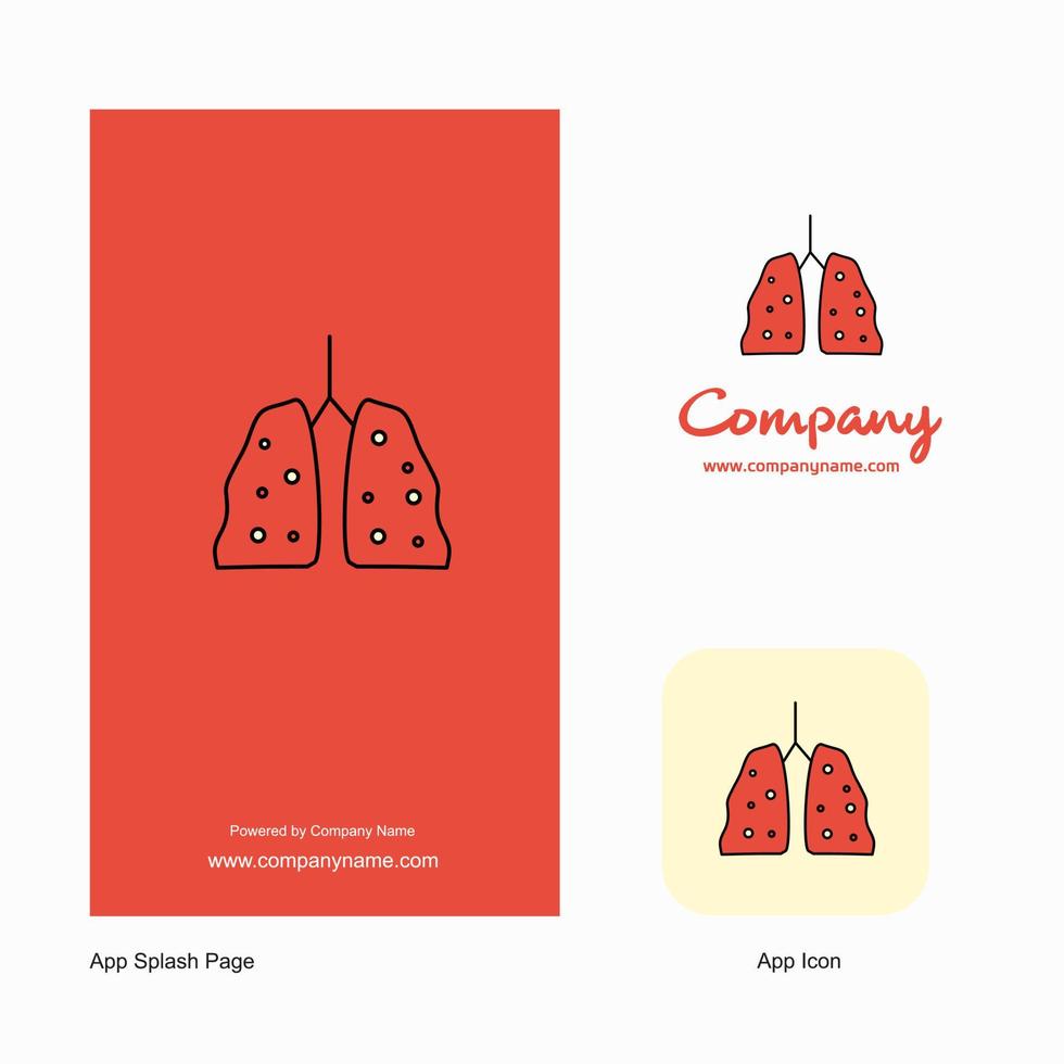 Lungs Company Logo App Icon and Splash Page Design Creative Business App Design Elements vector