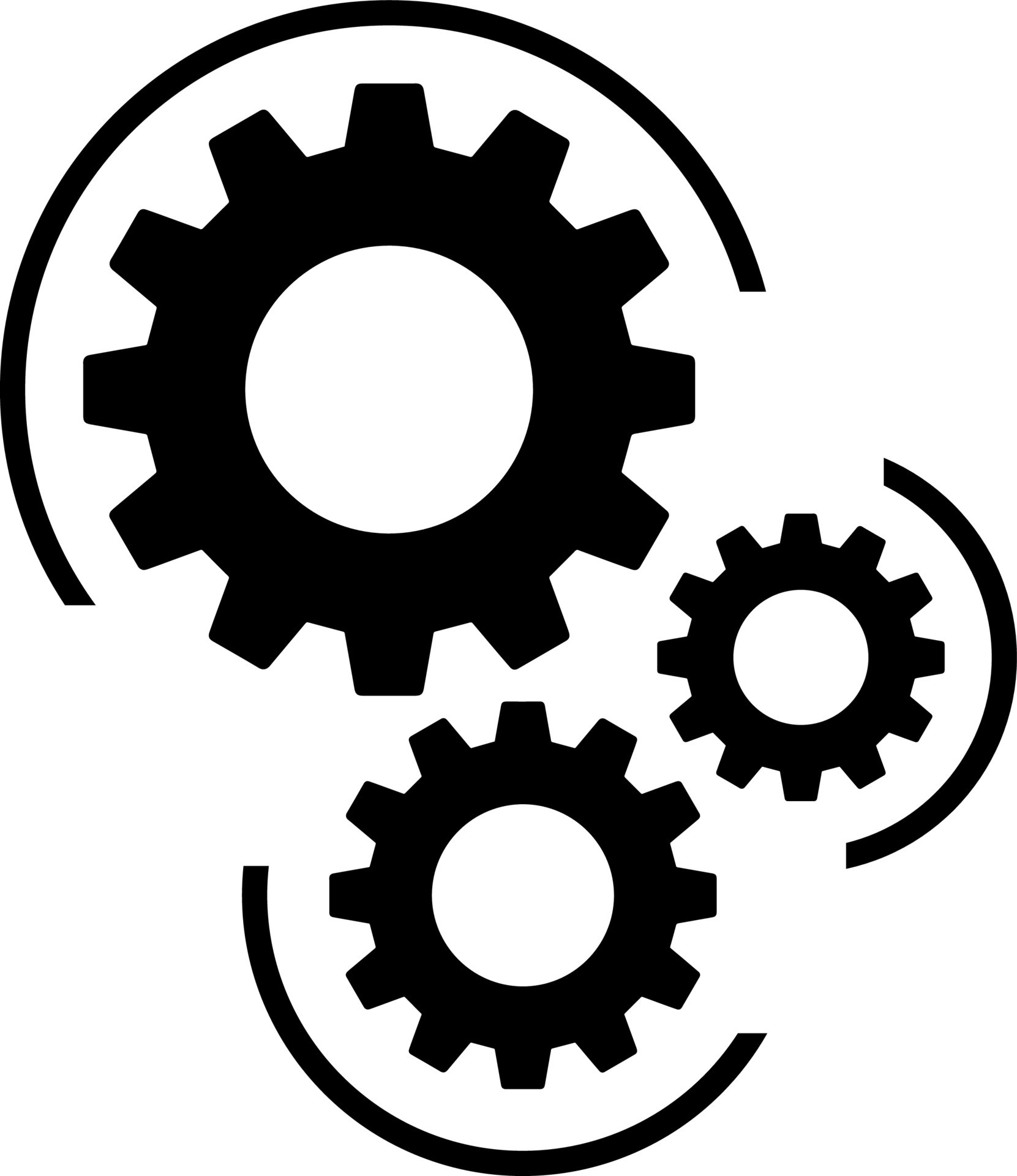 Gears and cogs vector illustration in black and white styles 14022530
