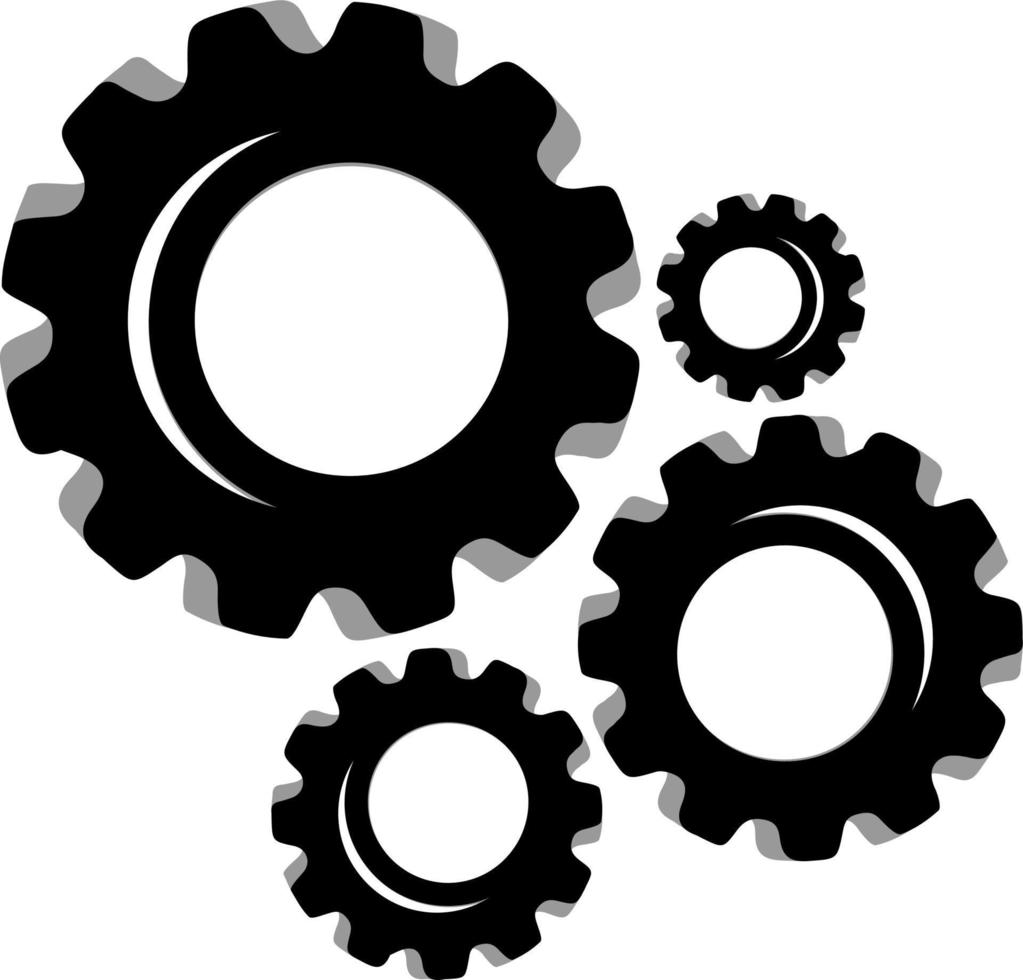 Gears and cogs vector illustration in black and white styles