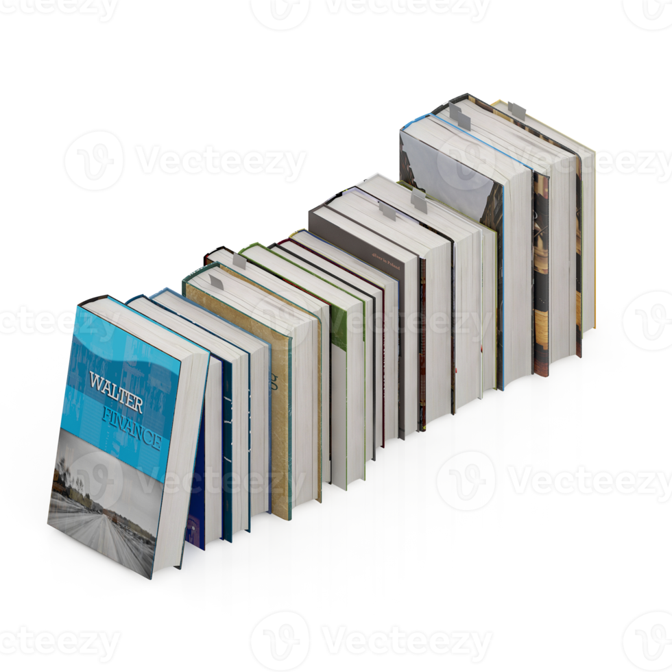 Isometric Books 3D render png