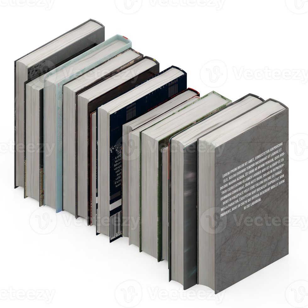 Isometric Books 3D render png