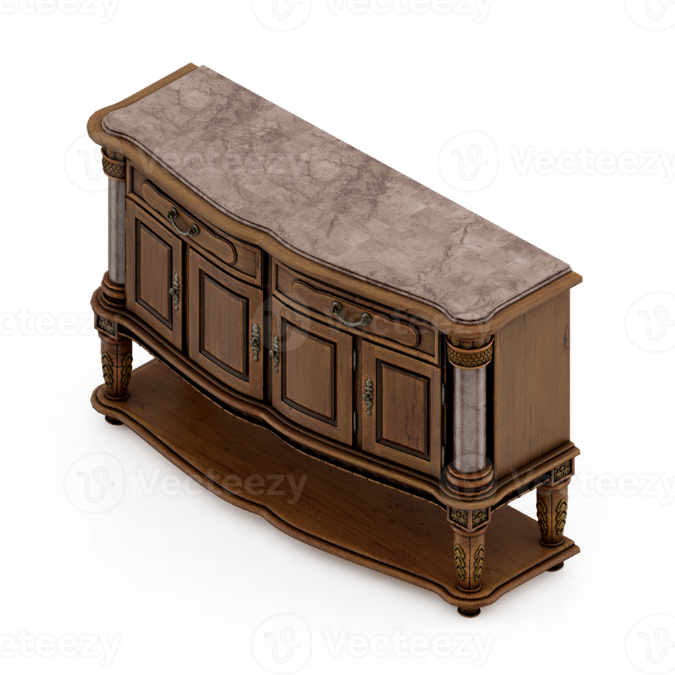 Isometric Cabinet 3D render png