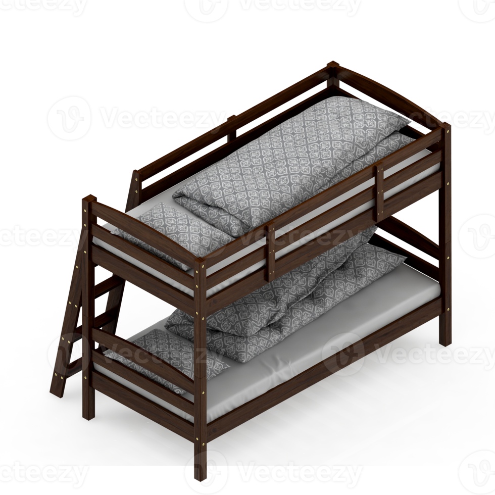 Isometric Bedroom 3D render png