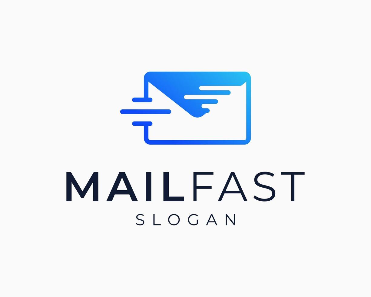 Email Mail Envelope Receive Send Super Fast Speed Service Express Delivery Quick Vector Logo Design