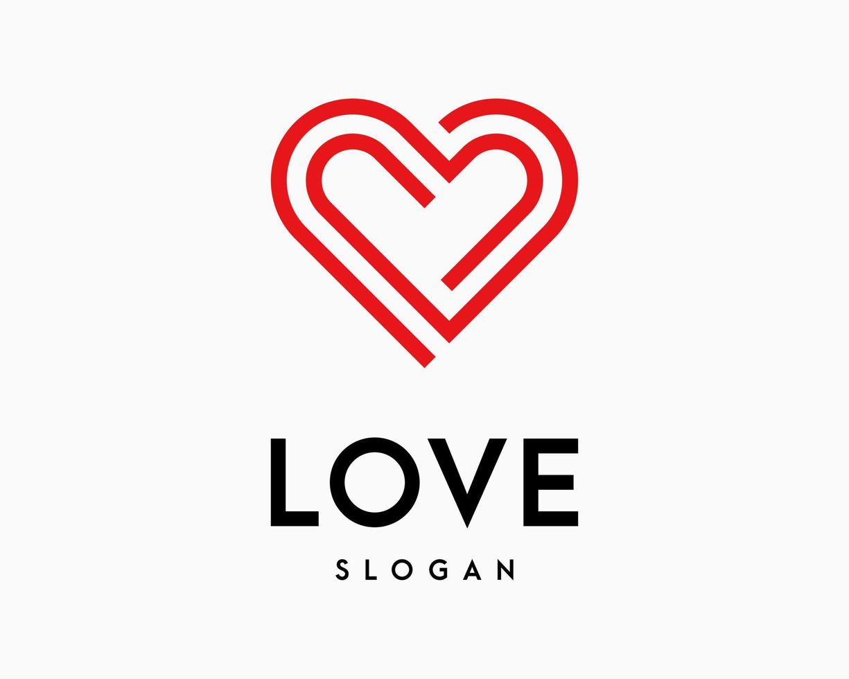 Love Heart Valentine Romantic Couple Care Relationship Soulmate Simple Modern Vector Logo Design