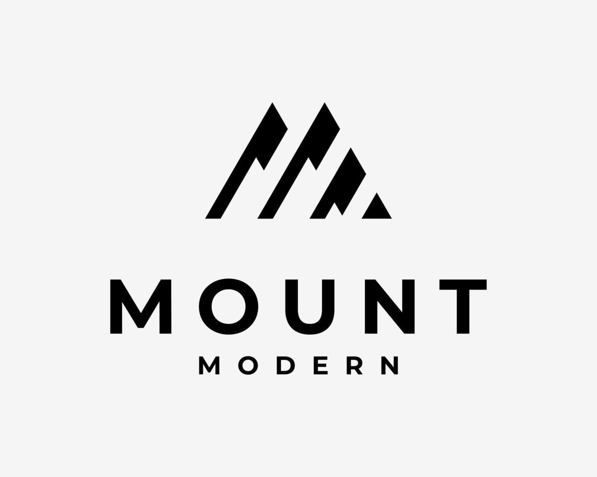 Mountain Hill Peak Rock Alpine Summit Mount Park Geometric Simple Modern Abstract Vector Logo Design
