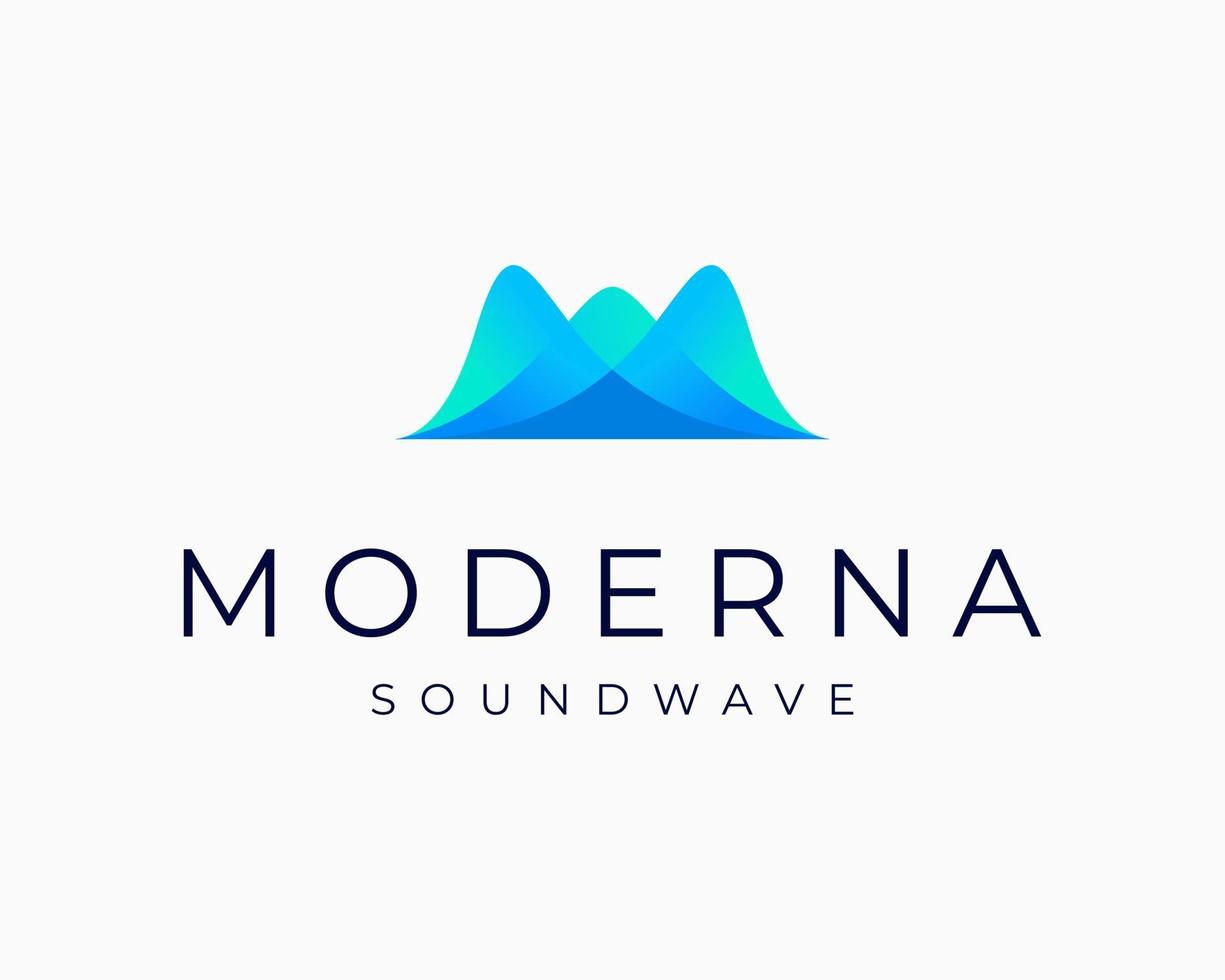 Soundwave Waveform Amplitude Sound Voice Pulse Spectrum Line Wavy Flow Curve Vector Logo Design