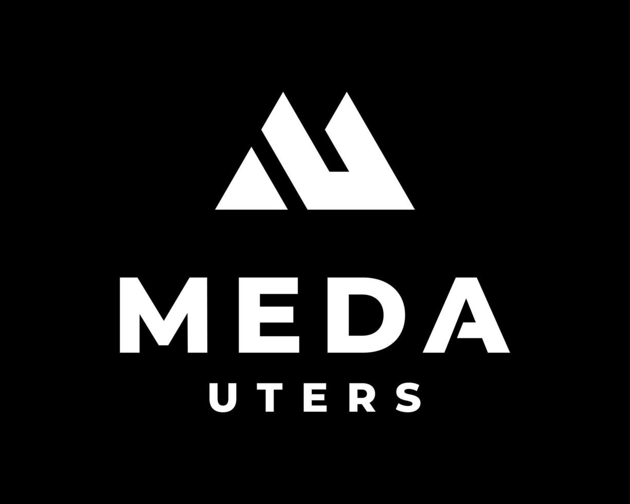 Letter MU UM Monogram Geometric Simple Minimalist with Mountain Rock Peak Shape Vector Logo Design
