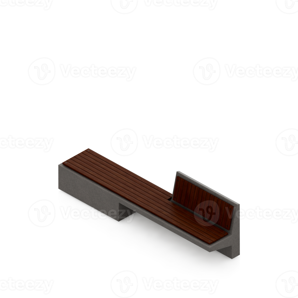 Isometric bench 3D render png