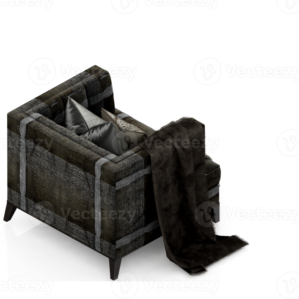 Isometric Chair 3D isolated rendering png