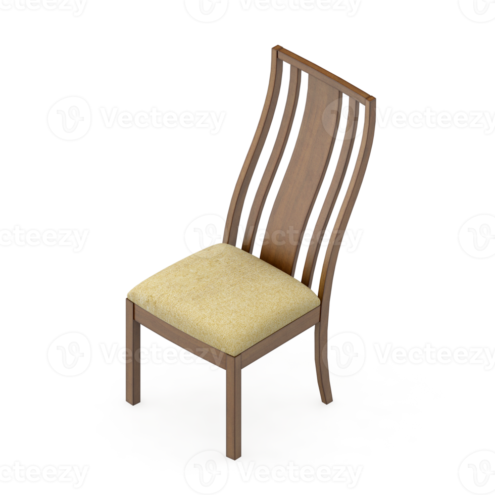 Isometric Chair 3D isolated rendering png