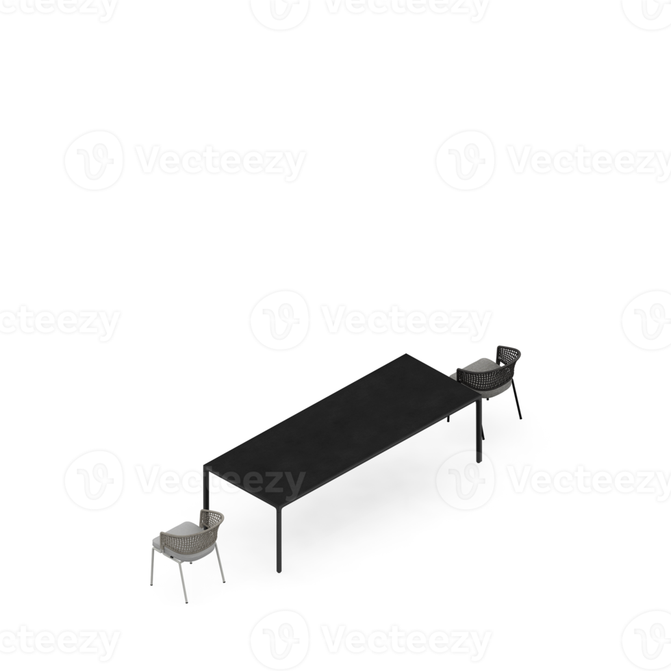 Isometric Table Set 3D render png