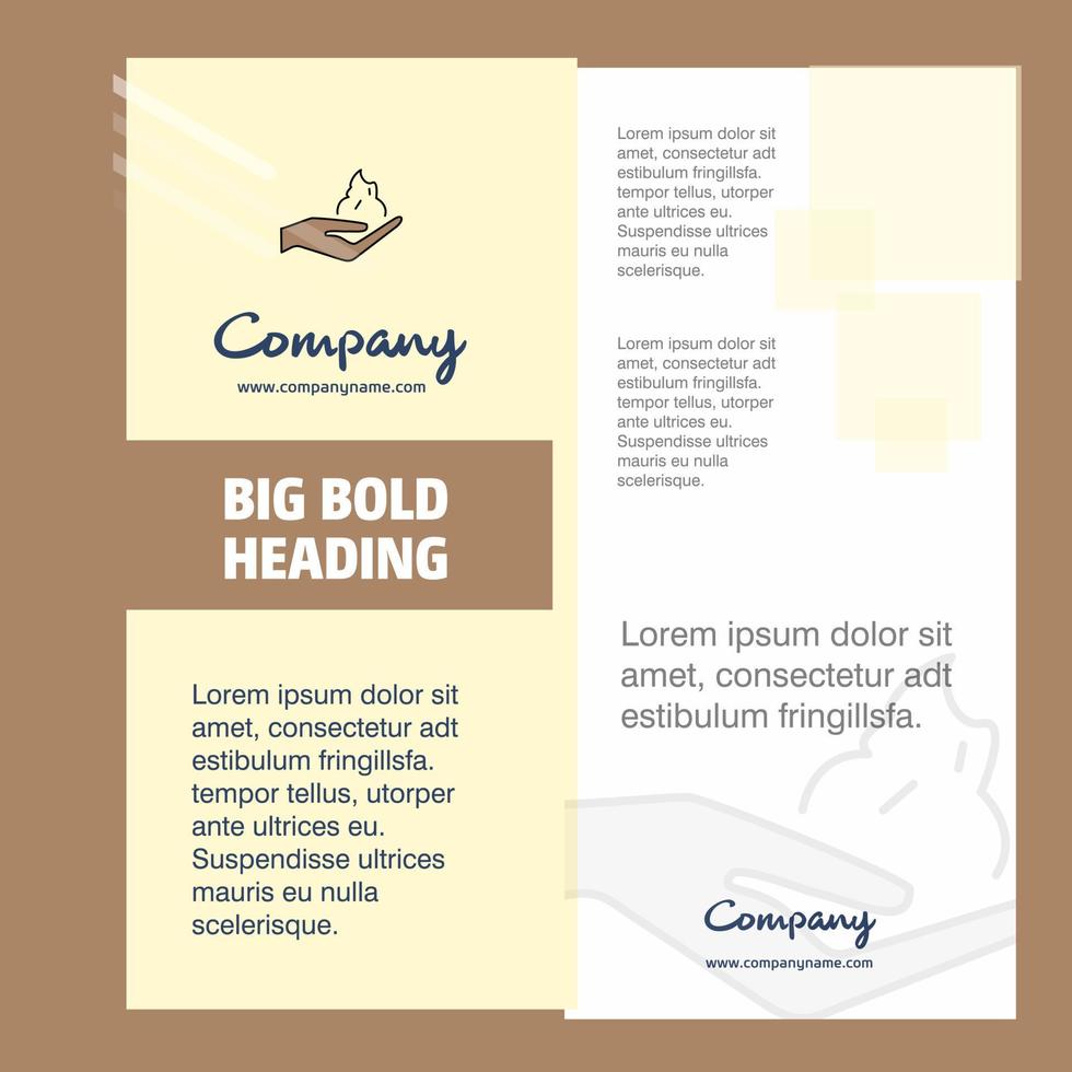 Shaving foam Company Brochure Title Page Design Company profile annual report presentations leaflet Vector Background
