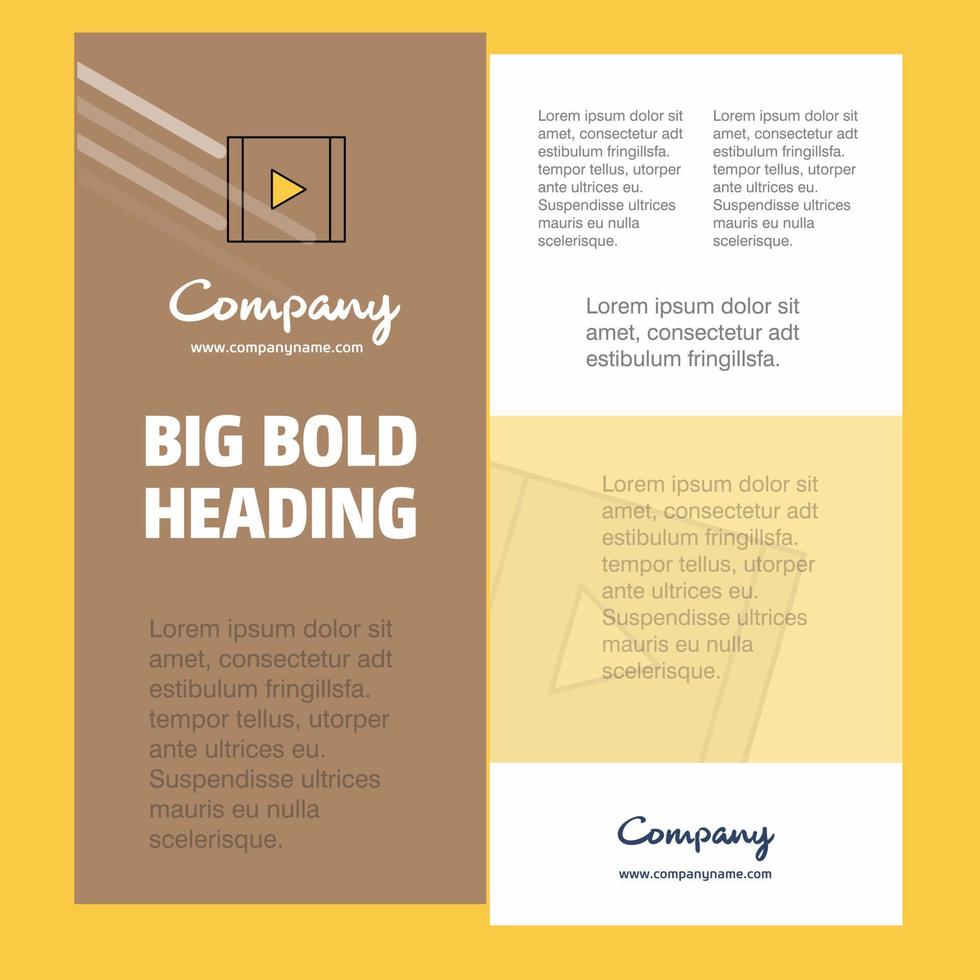 Video Business Company Poster Template with place for text and images vector background