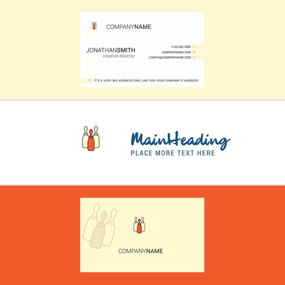 Beautiful Bowling Logo and business card vertical Design Vector