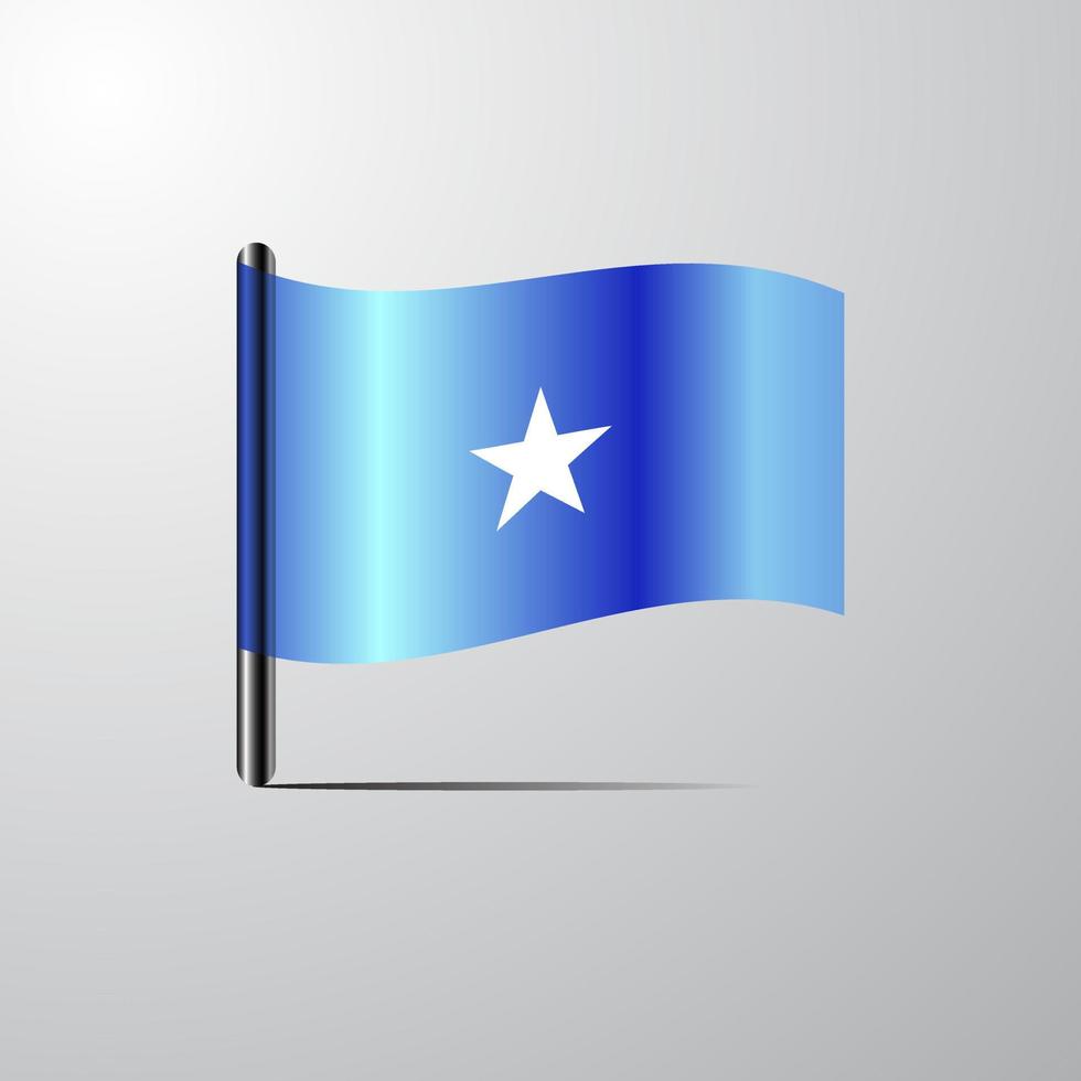 Somalia waving Shiny Flag design vector