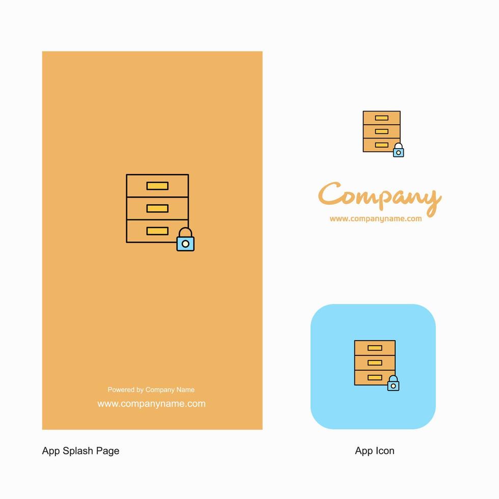 Locked cupboard Company Logo App Icon and Splash Page Design Creative Business App Design Elements vector