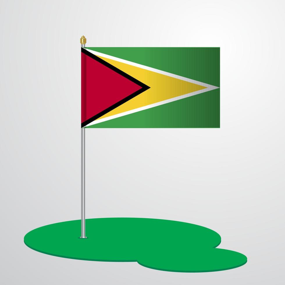 Guyana Flag Pole vector