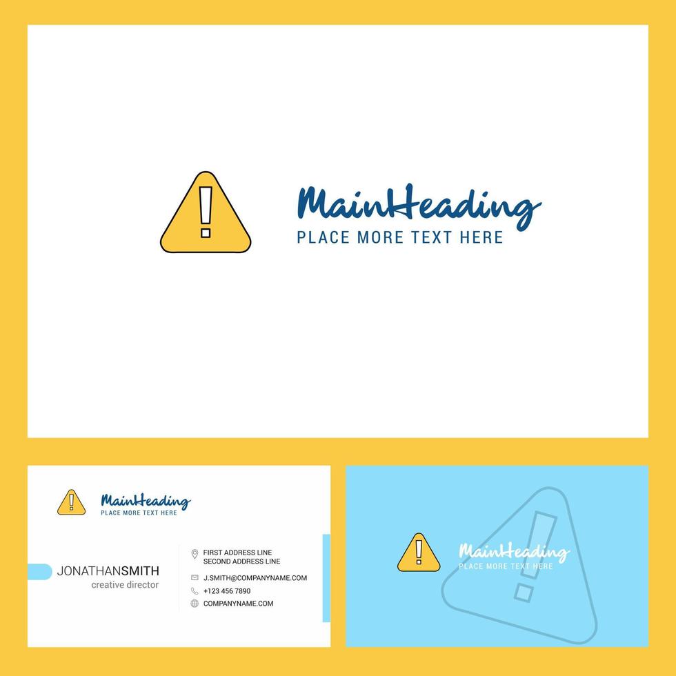 Caution Logo design with Tagline Front and Back Busienss Card Template Vector Creative Design