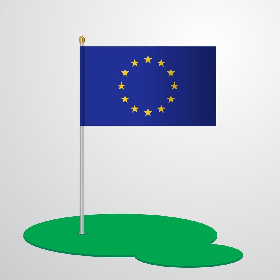 mástil de la bandera de la unión europea vector