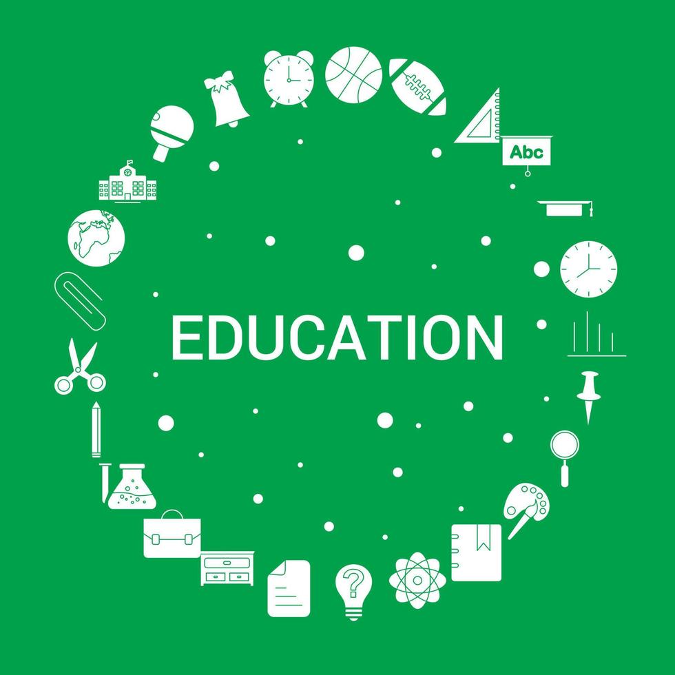 Education Icon Set Infographic Vector Template