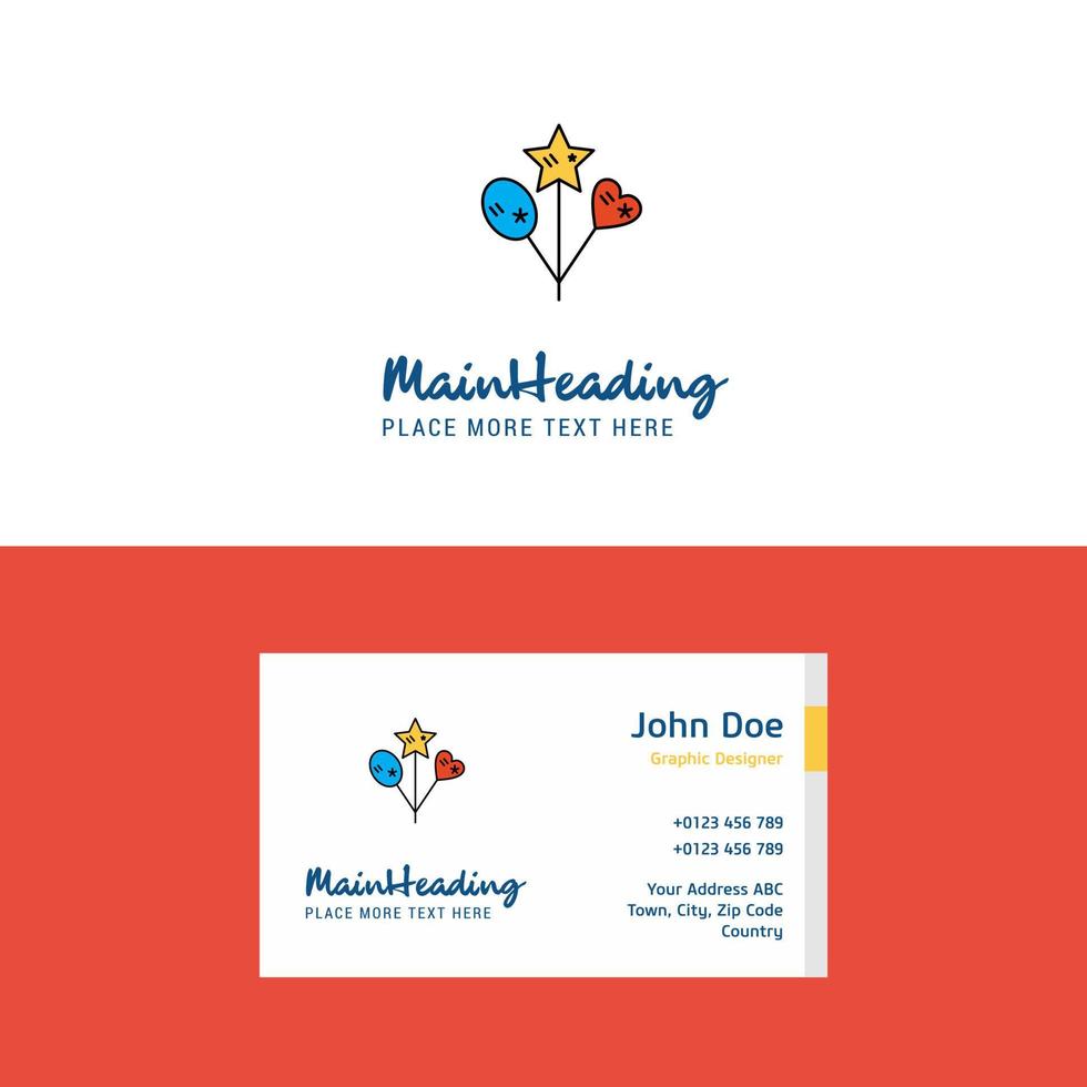 Flat Heart and star balloons Logo and Visiting Card Template Busienss Concept Logo Design vector