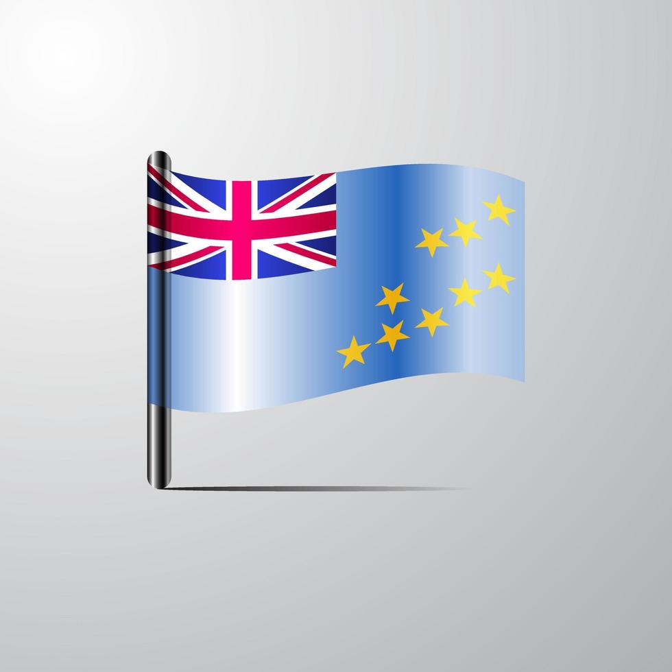 Tuvalu waving Shiny Flag design vector