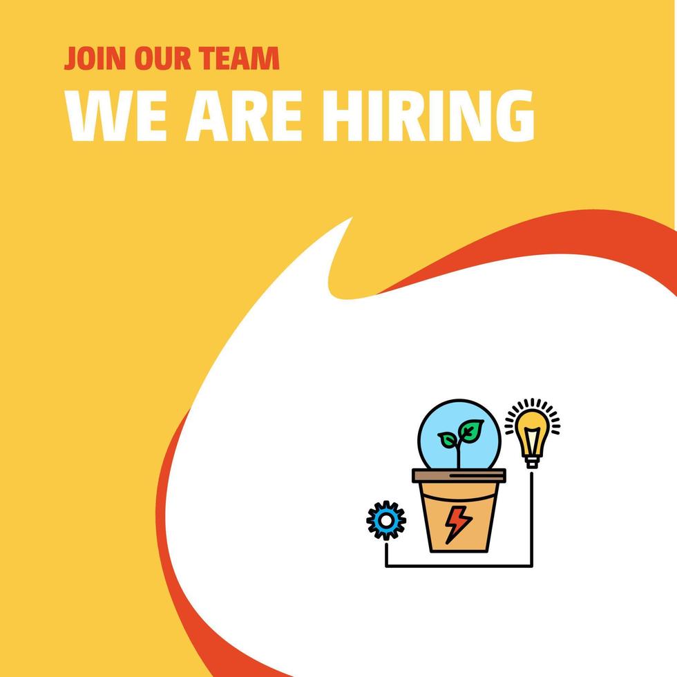 Join Our Team Busienss Company Power plant We Are Hiring Poster Callout Design Vector background