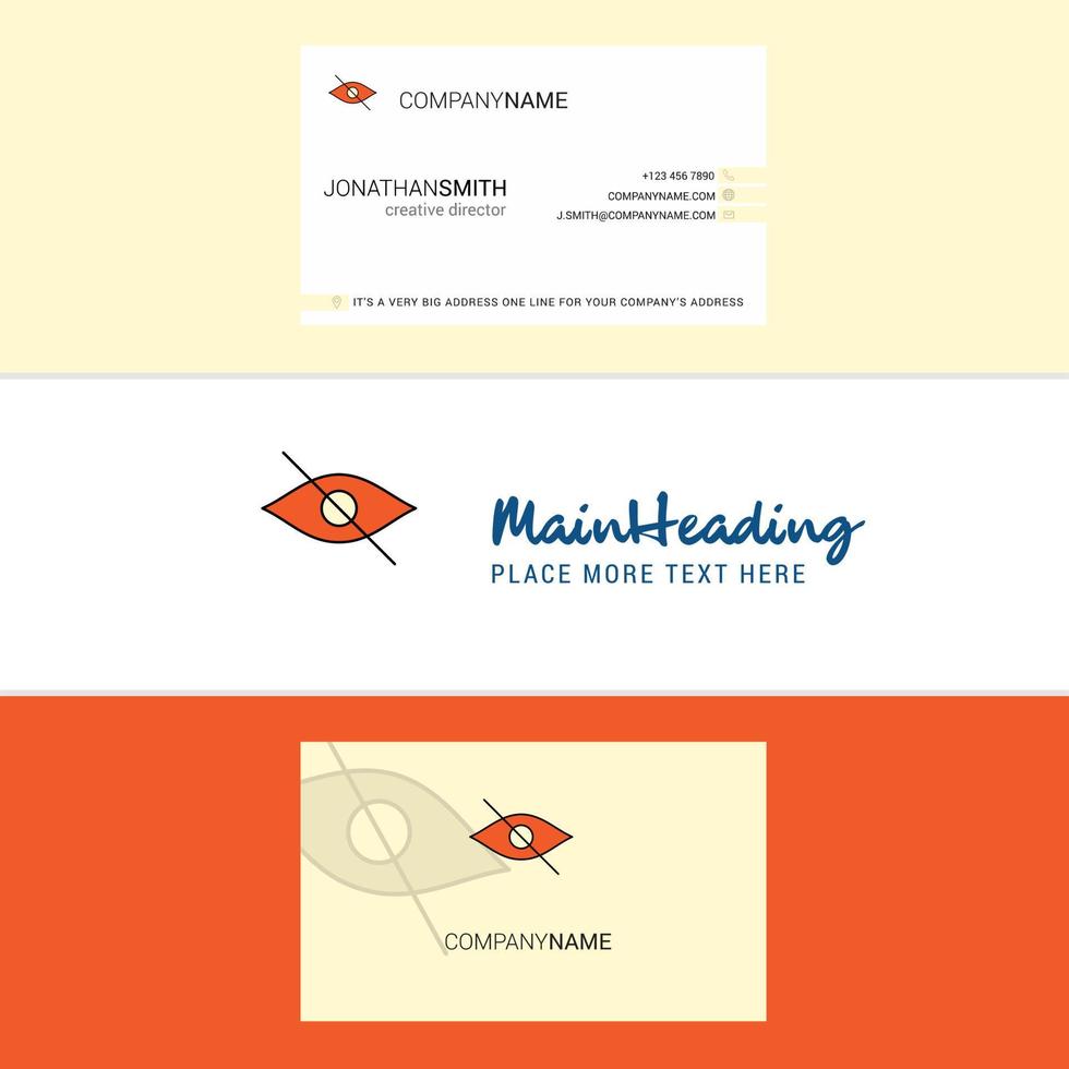 Beautiful Not seen Logo and business card vertical Design Vector