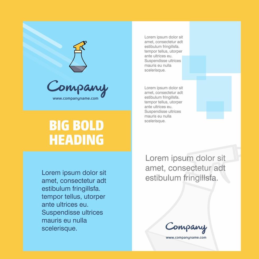 Water shower Company Brochure Title Page Design Company profile annual report presentations leaflet Vector Background