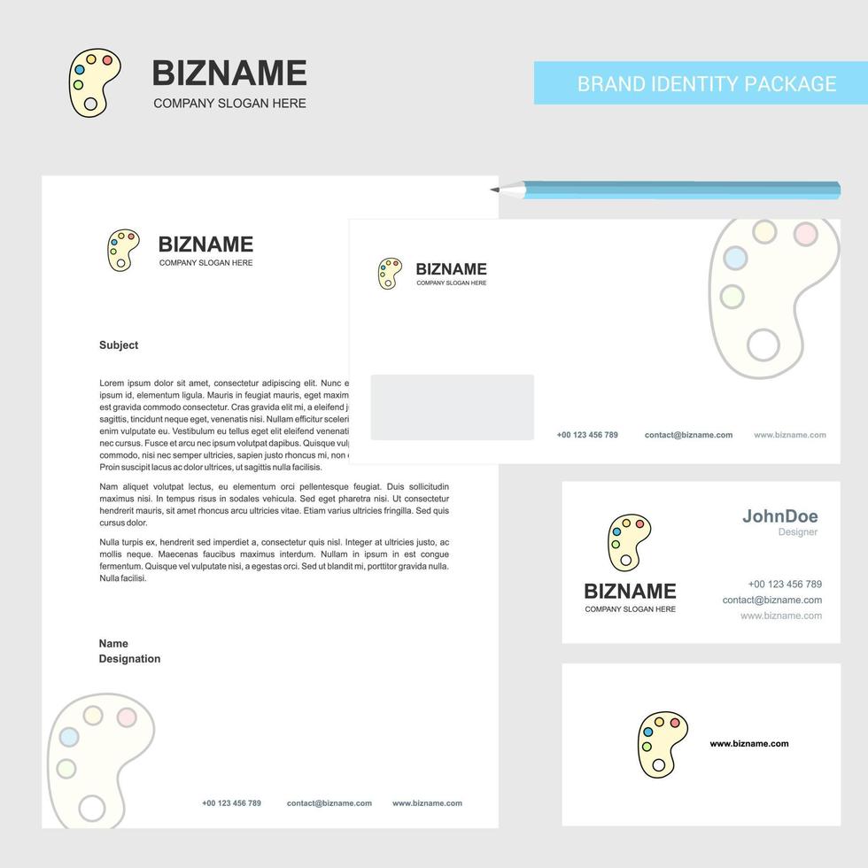 Paint tray Business Letterhead Envelope and visiting Card Design vector template