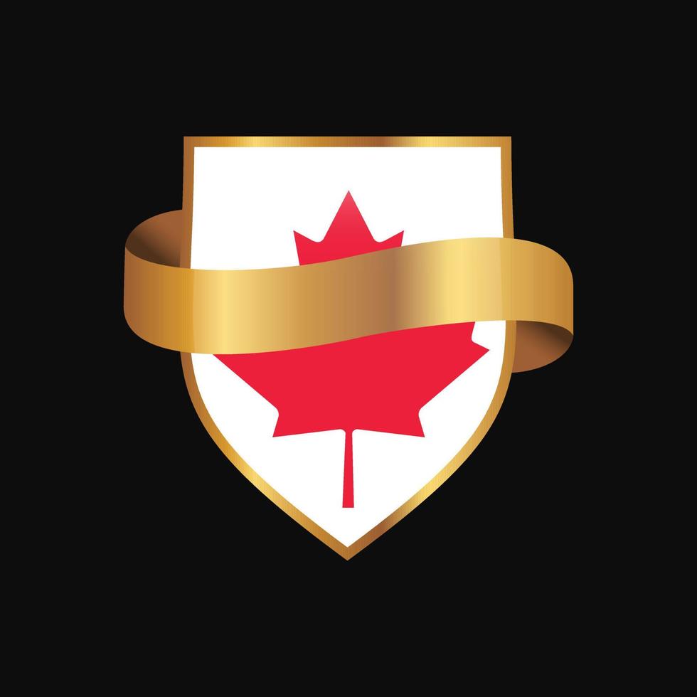 canadá, bandera, dorado, insignia, diseño, vector