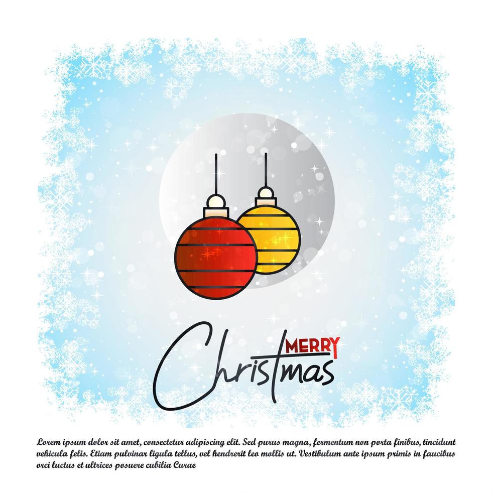 Merry Christmas card with creative design and light background vector