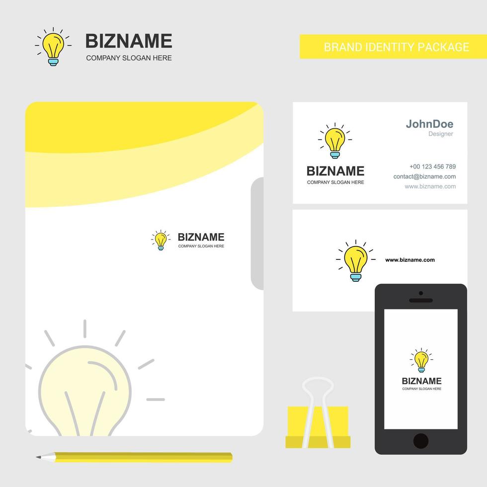 Idea Business Logo File Cover Visiting Card and Mobile App Design Vector Illustration